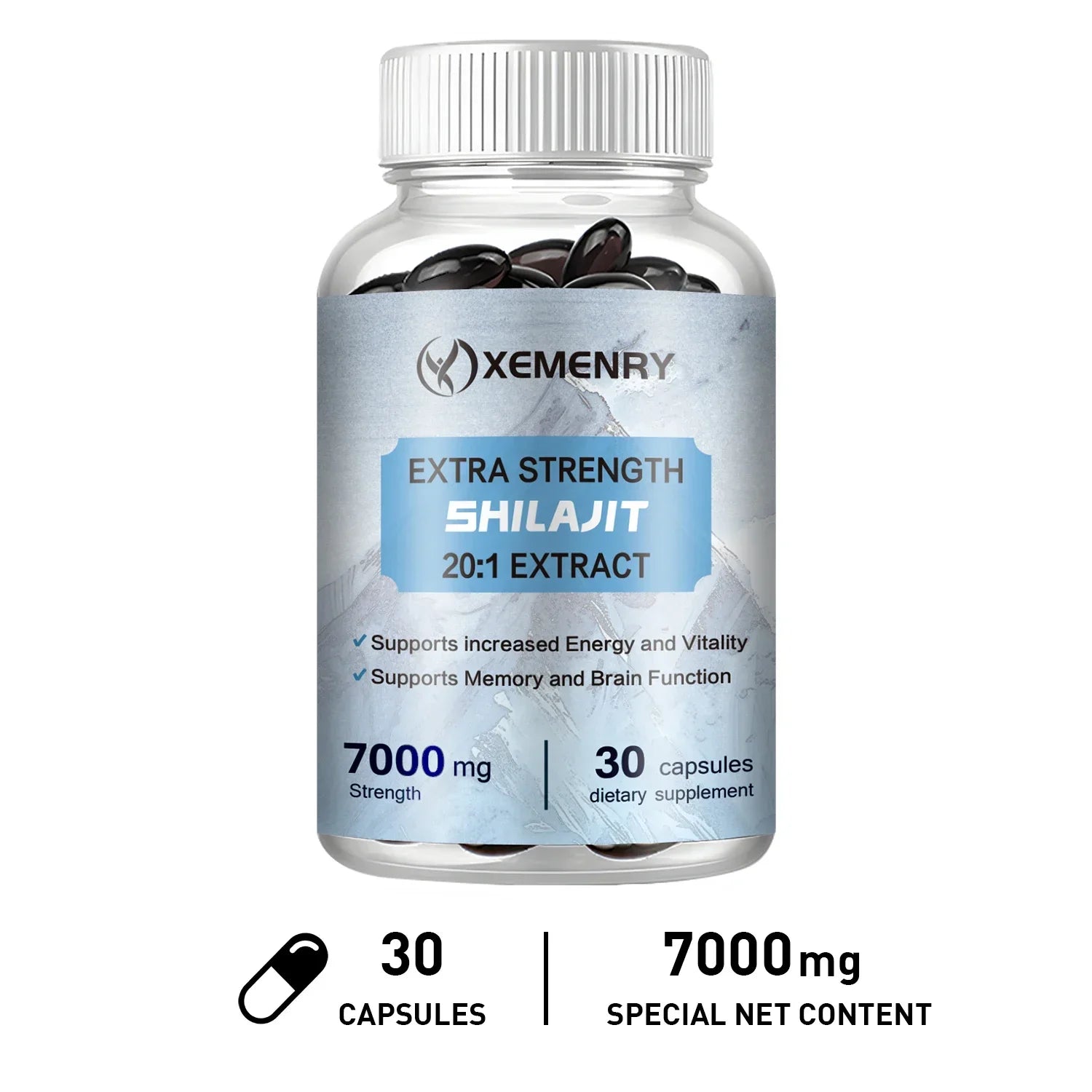 Natural Shilajit Capsules - with Fulvic Acid & 85+ Trace Minerals - for Improve Endurance Focus, Memory and Immune Health