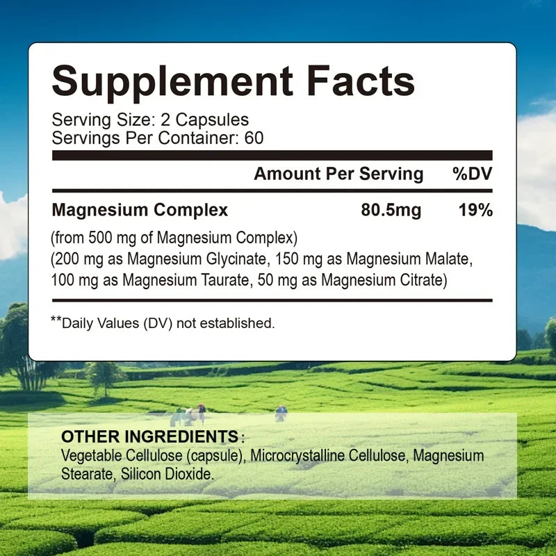 Magnesium Complex - Bone, Muscle & Heart Health Supplement, Sleep Support,Muscle Relaxation,Stress & Anxiety Relief