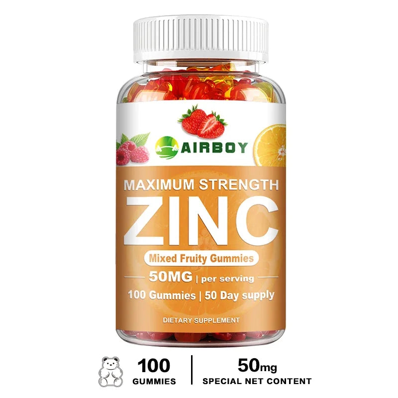 Zinc Gummies - Enhances Brain Function, Improves Mood and Memory, Antioxidant