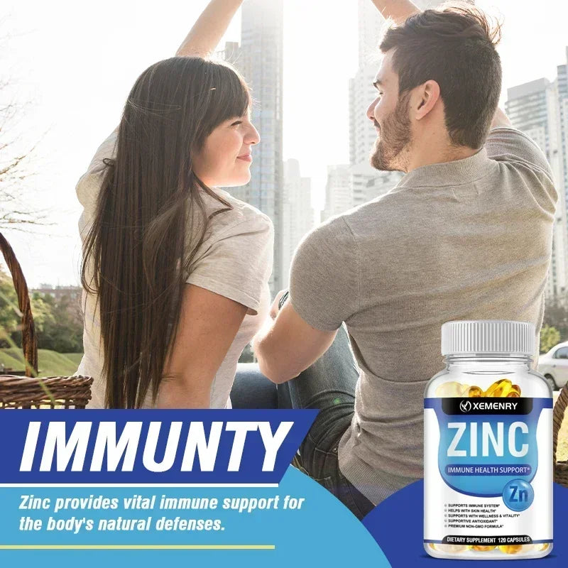 Zinc Capsules - Boosts Immune Support, Sleep & Energy, Metabolism, for  Hair, Nails & Skin Health, Gluten-freeSupplement
