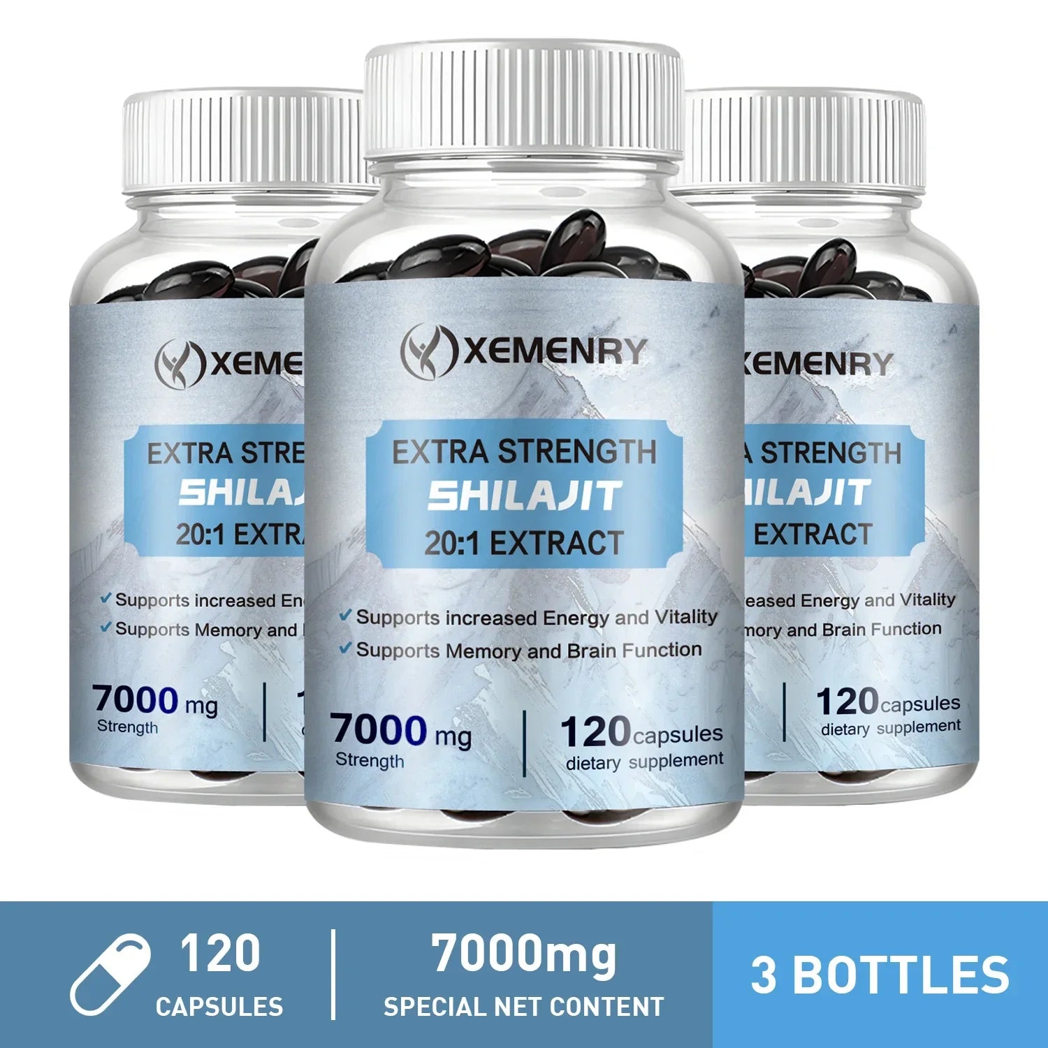 Natural Shilajit Capsules - with Fulvic Acid & 85+ Trace Minerals - for Improve Endurance Focus, Memory and Immune Health