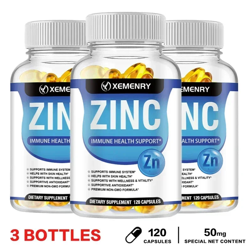 Zinc Capsules - Boosts Immune Support, Sleep & Energy, Metabolism, for  Hair, Nails & Skin Health, Gluten-freeSupplement