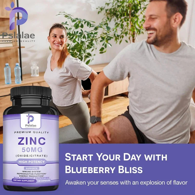 Zinc Supplements - Daily Vitamin Zinc Capsules for Adults, High Potency Natural Antioxidant, Energy Generation, Immune Support