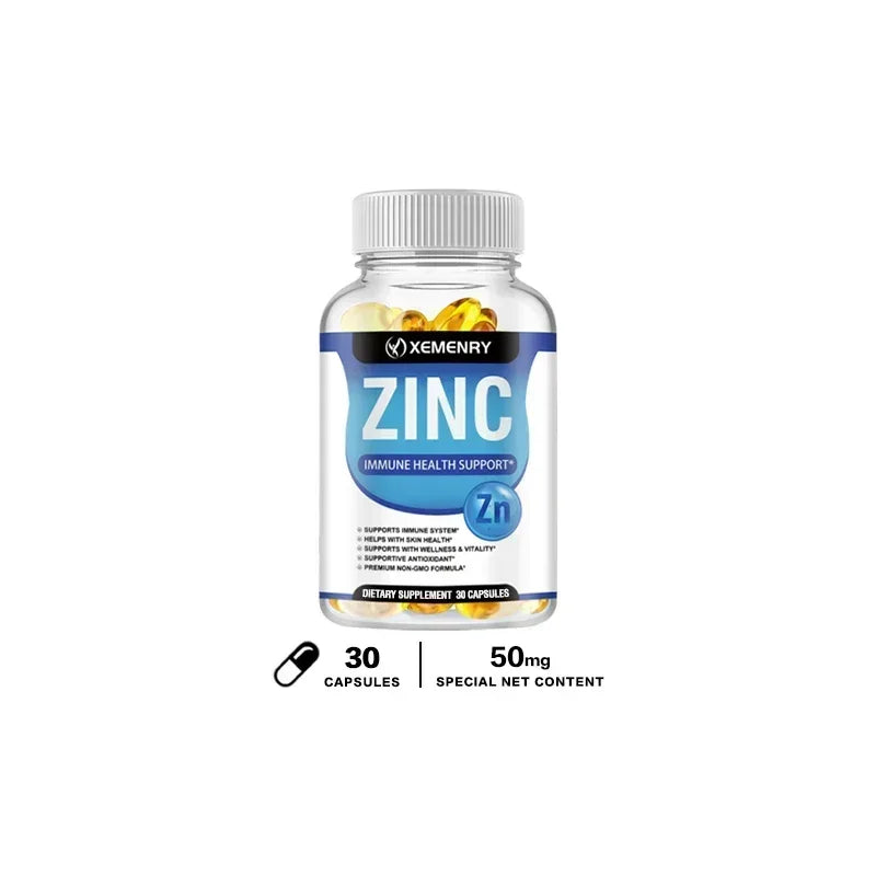 Zinc Capsules - Boosts Immune Support, Sleep & Energy, Metabolism, for  Hair, Nails & Skin Health, Gluten-freeSupplement