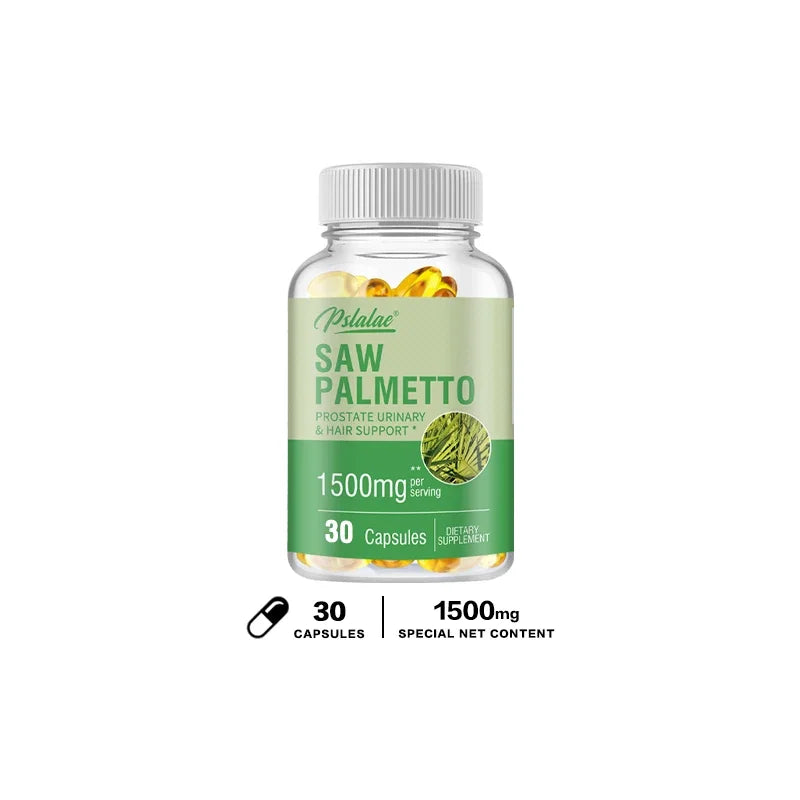 Saw Palmetto Supplement Supports Prostate Health, Blocks DHT, Fights Hair Loss, Promotes Urinary Tract Health Gluten-free