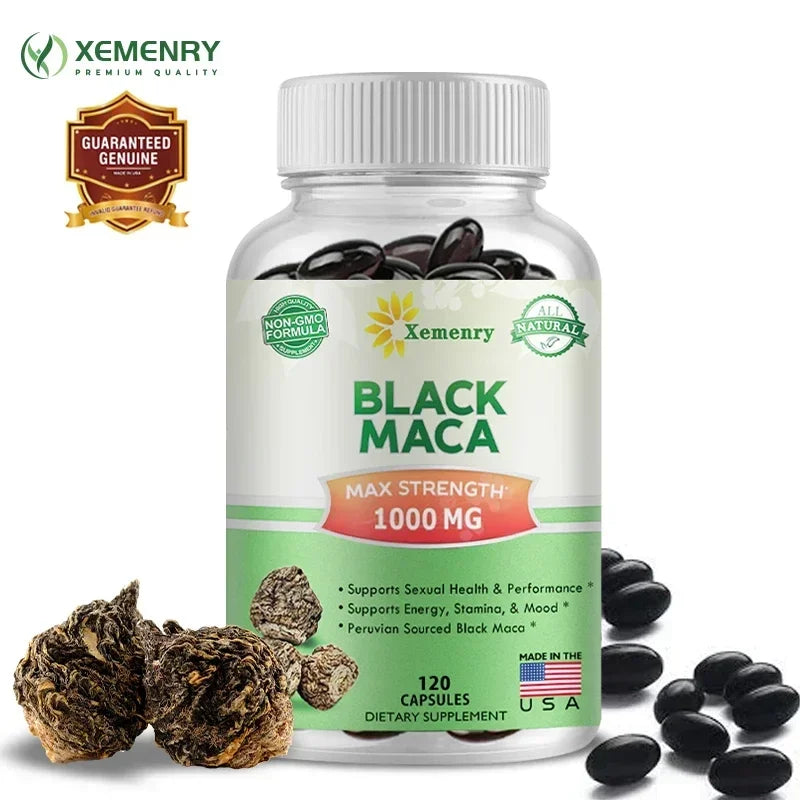 Black Maca Root Extract Soft Capsules Natural Men's Health Capsules Supplement