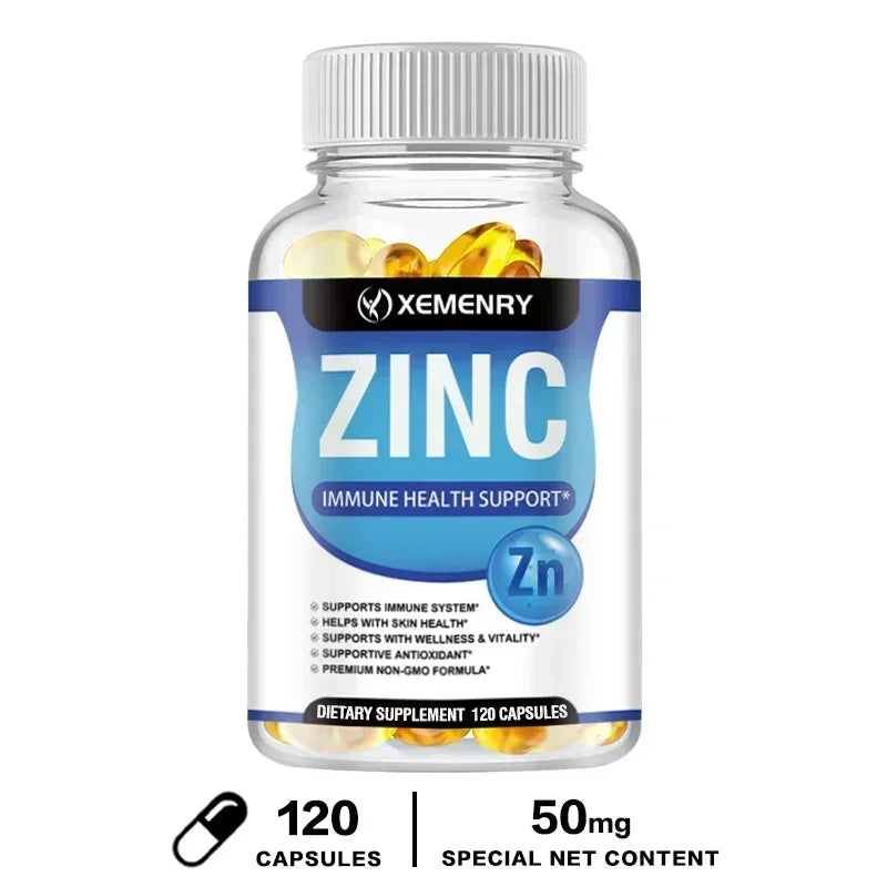 Zinc Capsules - Boosts Immune Support, Sleep & Energy, Metabolism, for  Hair, Nails & Skin Health, Gluten-freeSupplement