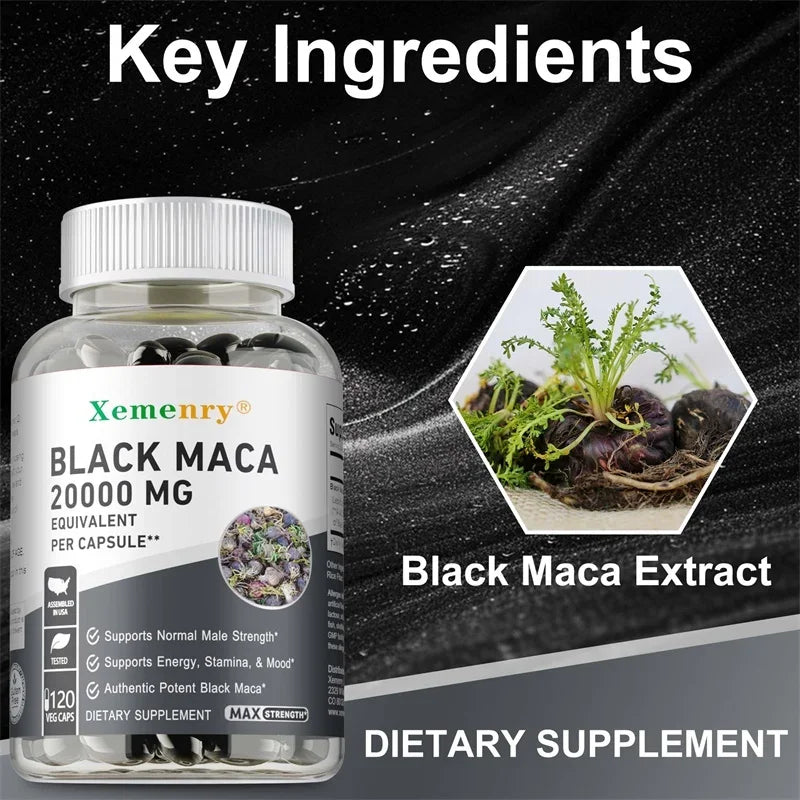 Black Maca Root Supplement - Improve Endurance, Performance, Mood, Explosive Power, and Energy Production