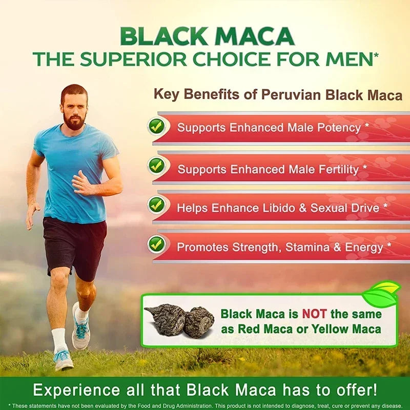 Black Maca Root Extract Soft Capsules Natural Men's Health Capsules Supplement