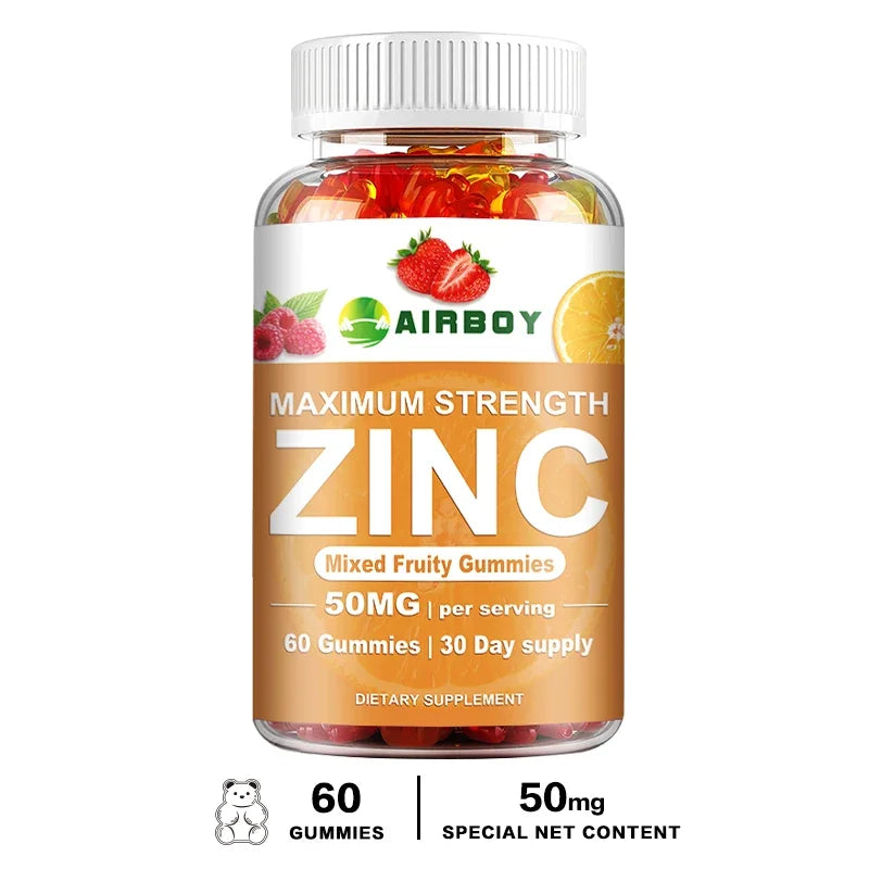 Zinc Gummies - Enhances Brain Function, Improves Mood and Memory, Antioxidant