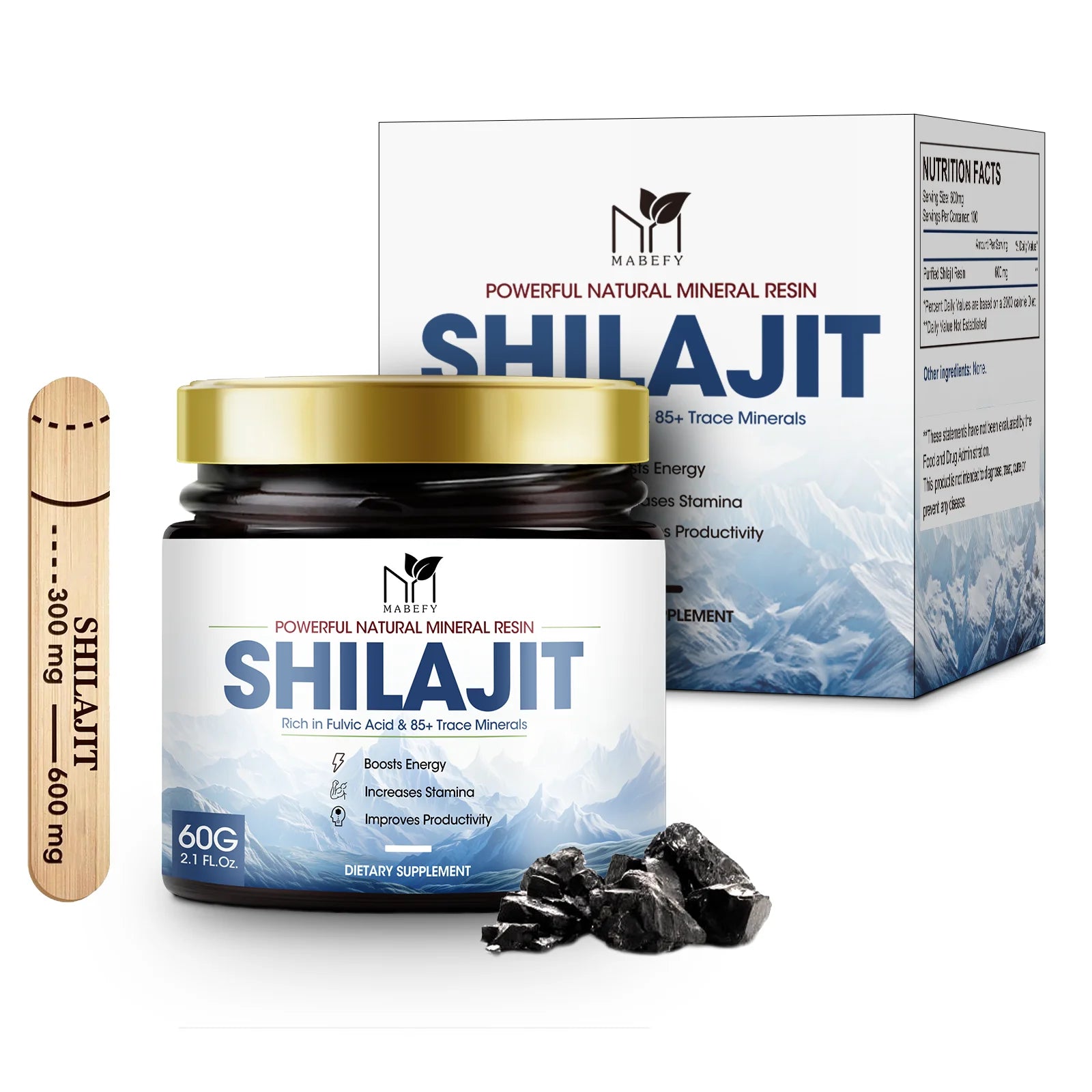 Pure Himalayan Shilajit Resin with Fulvic Acid & Trace Minerals, Original Shilajit Supplement Support Metabolism & Immune System