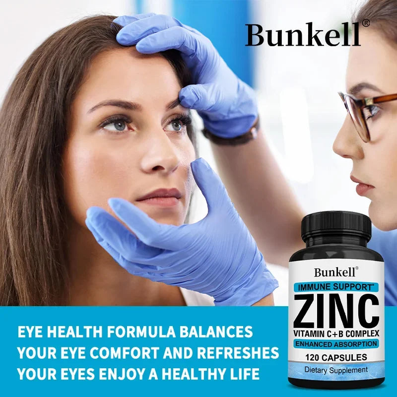 Zinc Capsules - Supports Cellular Energy Production and Collagen Formation, Eye and Skin Health, Strengthens Immune System