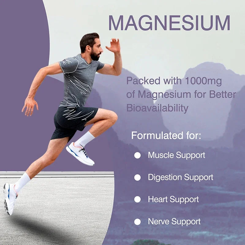 Magnesium Citrate - Supplement for Stress, Relaxation, Bone, Sleep, Heart Health, Nerve, Muscle & Metabolism