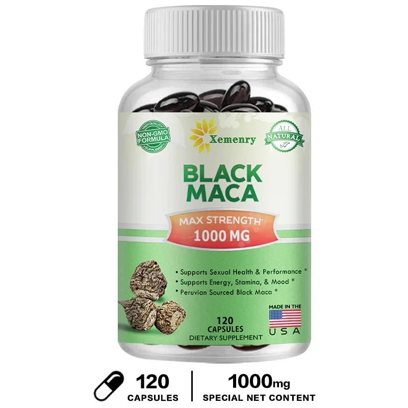 Black Maca Root Extract Soft Capsules Natural Men's Health Capsules Supplement