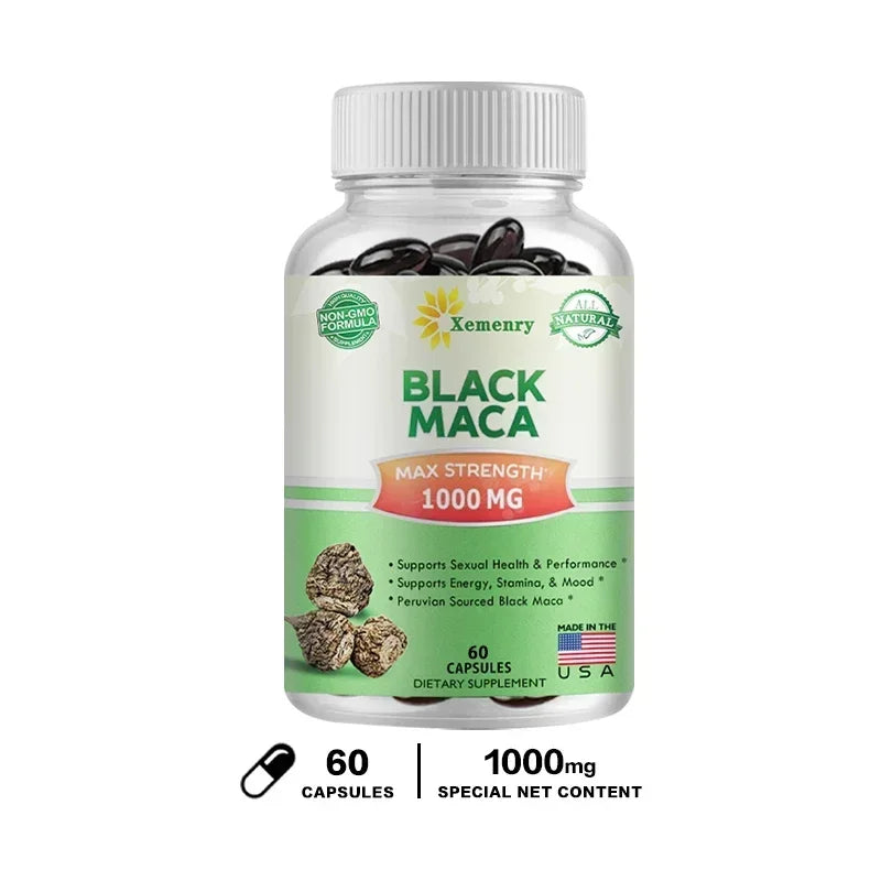 Black Maca Root Extract Soft Capsules Natural Men's Health Capsules Supplement
