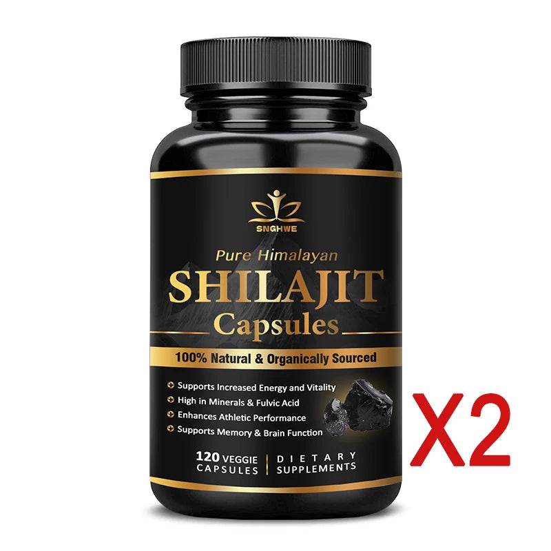 Himalaya Shilajit Capsule Original High in Trace Minerals& Fulvic Acid for Energy,Muscle Strength&Immunity, Endurance for Adult