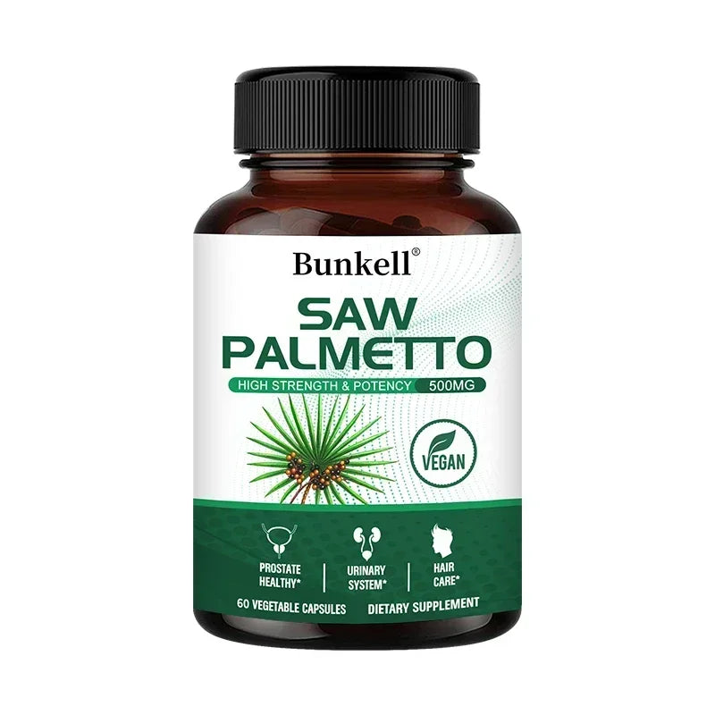 Saw Palmetto Capsules - Promotes Prostate Health, Urinary Tract Support, Reduces Hair Loss - Vegan