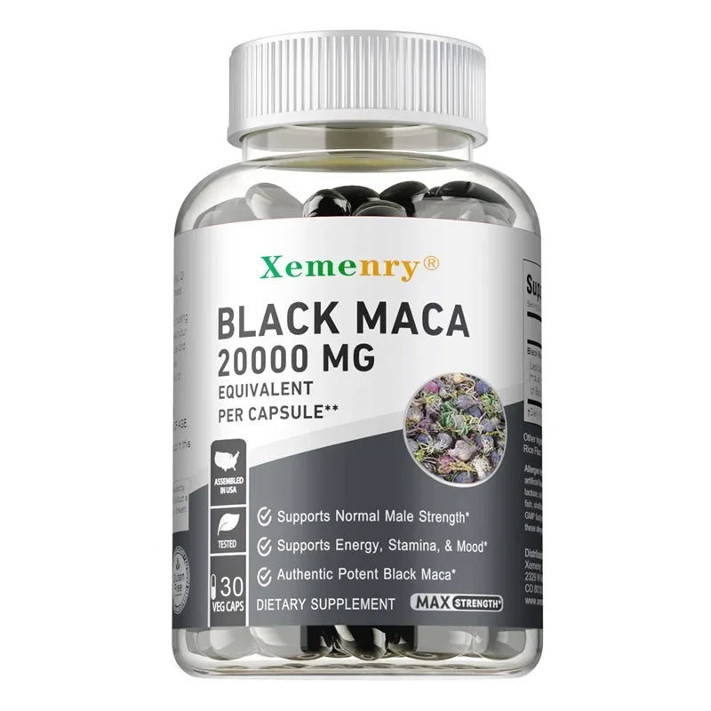Black Maca Root Supplement - Improve Endurance, Performance, Mood, Explosive Power, and Energy Production
