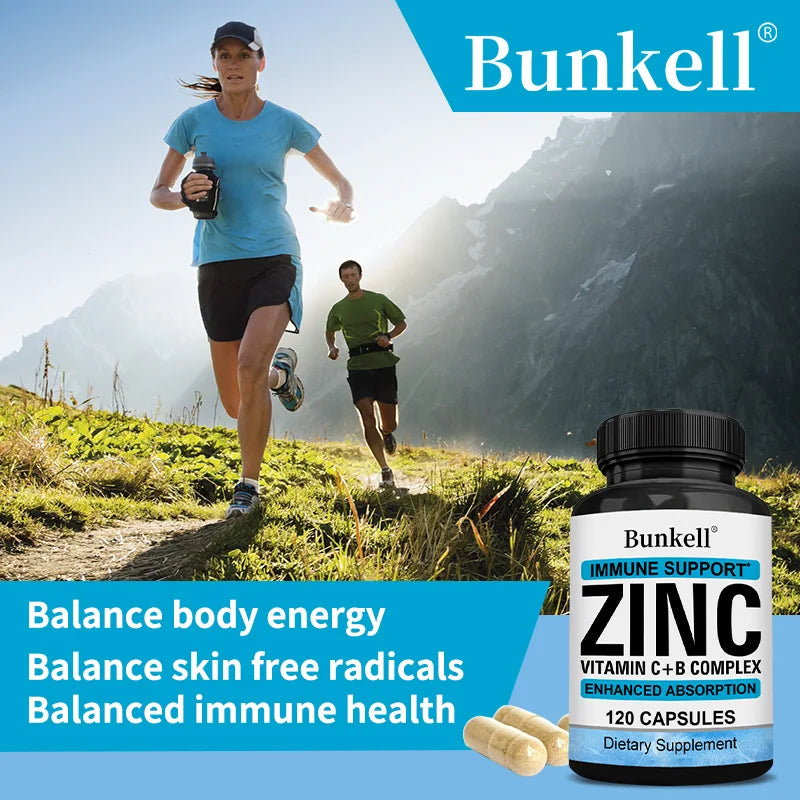 Zinc Capsules - Supports Cellular Energy Production and Collagen Formation, Eye and Skin Health, Strengthens Immune System