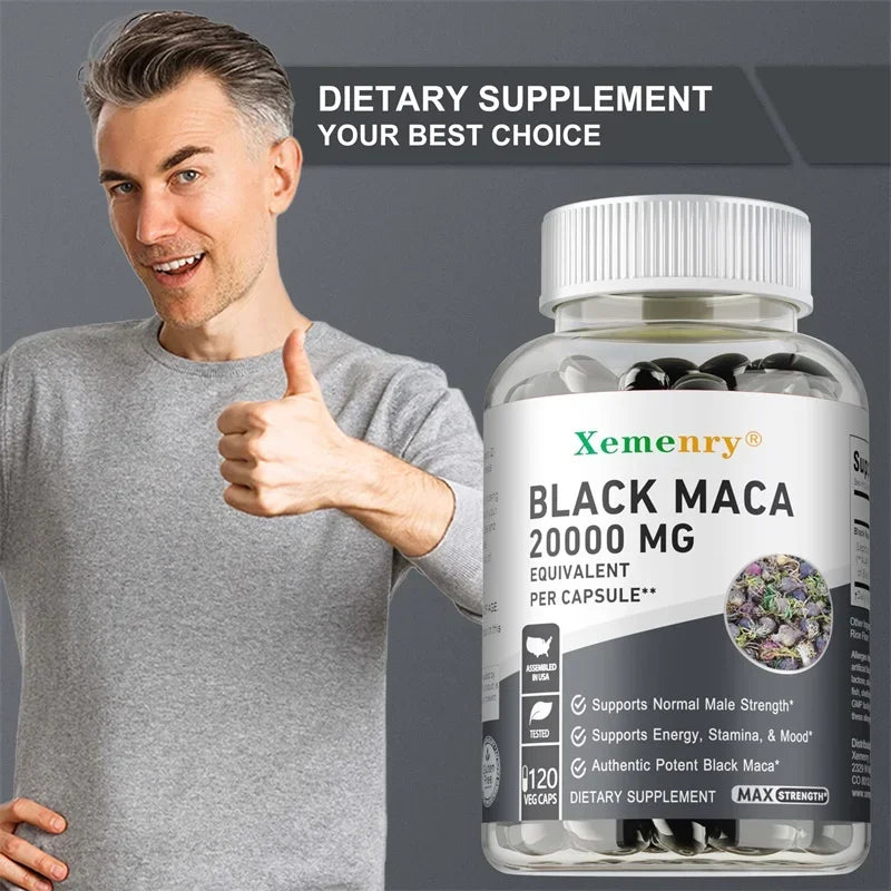 Black Maca Root Supplement - Improve Endurance, Performance, Mood, Explosive Power, and Energy Production
