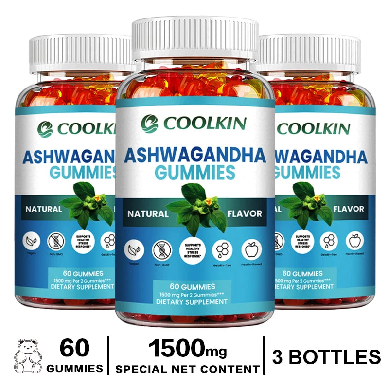 Ashwagandha Gummies - Relieve Fatigue, Stress, Anxiety, Improve Mood and Sleep Quality